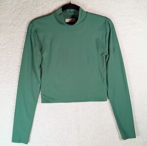 100-Babaton Sage Green Long Sleeve Crop Top